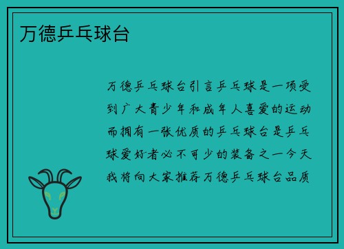 万德乒乓球台
