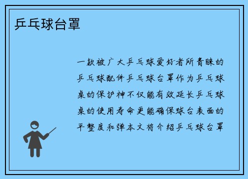 乒乓球台罩