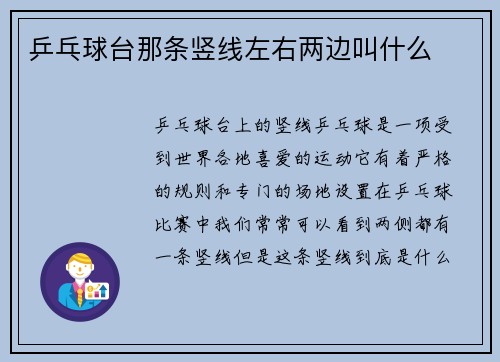 乒乓球台那条竖线左右两边叫什么