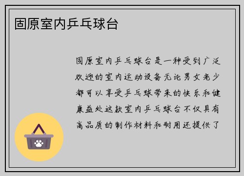 固原室内乒乓球台
